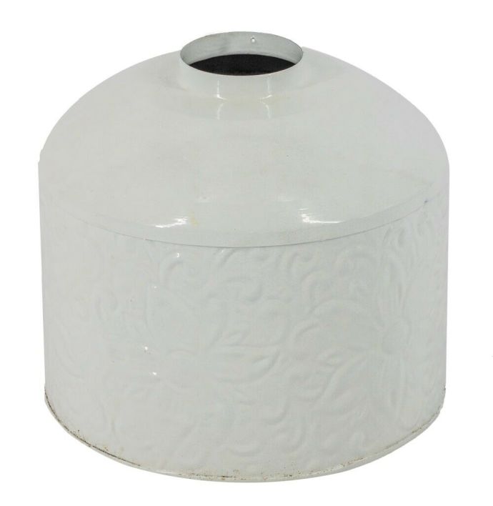 Metalen vaas wit patroon