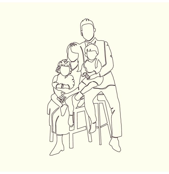 Tegeltje 'Family of 4'