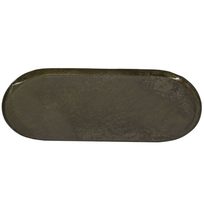 Metalen dienblad ovaal olive 