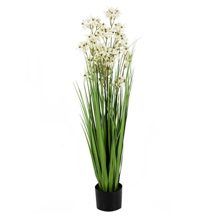 Kunstplant gras allium 