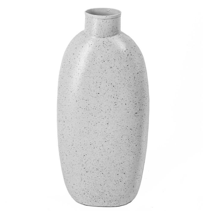 Metalen vaas wit dots