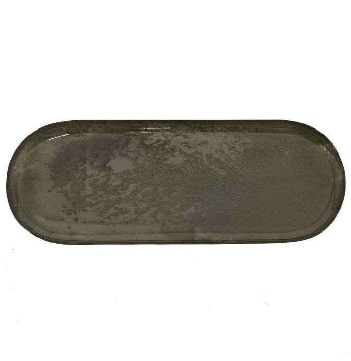 Metalen dienblad ovaal olive