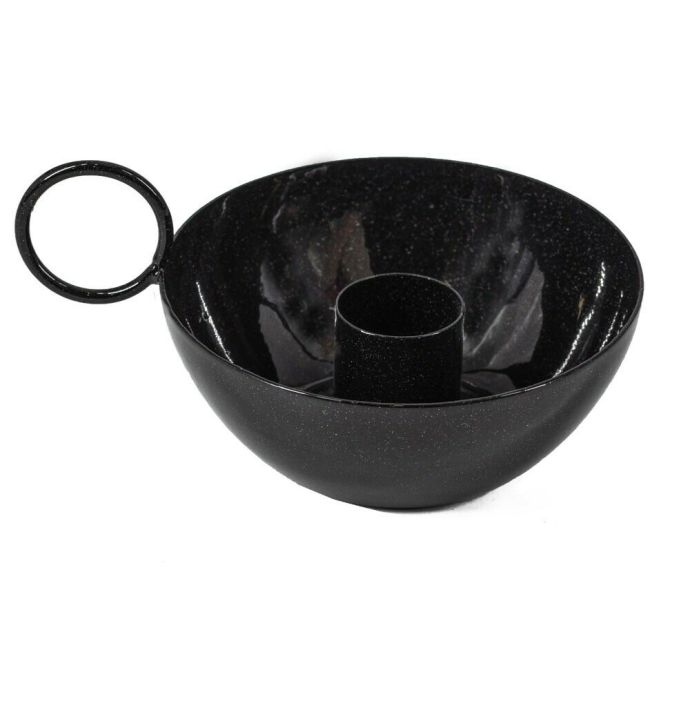 Kaarsenstandaard bowl zwart