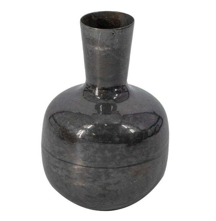 Metalen vaas blauw