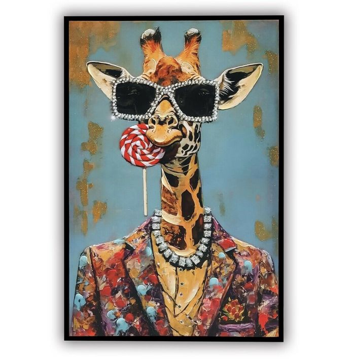 Schilderij giraffe lolly