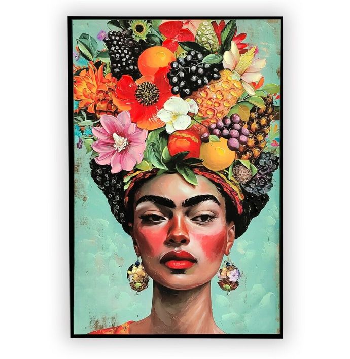 Schiderij vrouw fruit krans 