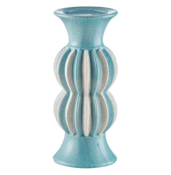 Aardewerk kaarsenstandaard stripes