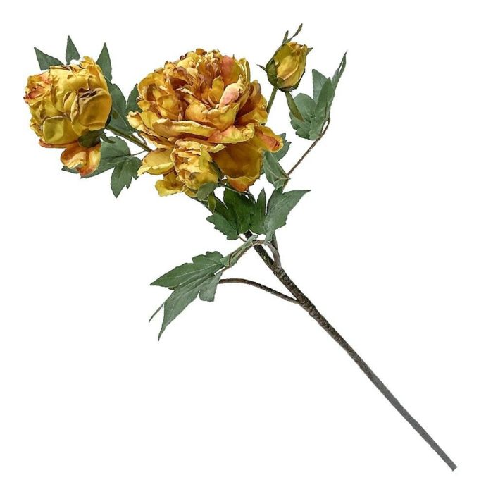 Kunstbloem pioen geel