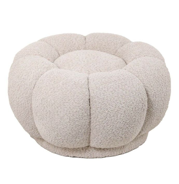 Hocker Poppy in bouclé zand