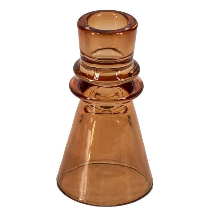 Glazen kaarsenstandaard sandstone