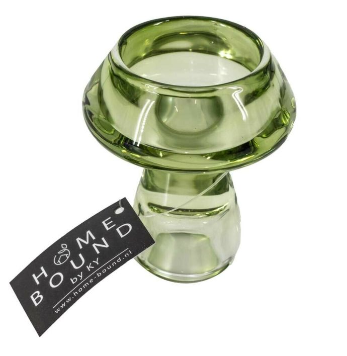 Glazen waxine- en kaarsenstandaard groen