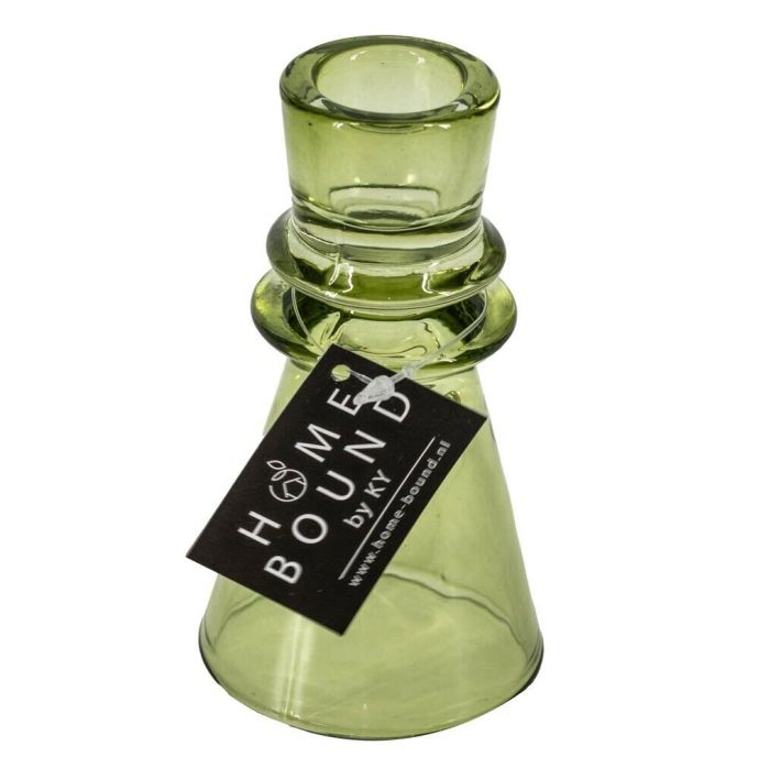 Glazen kaarsenstandaard groen