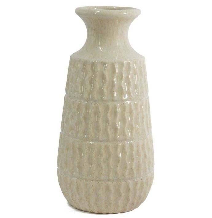 Aardewerk vaas Aztec beige 