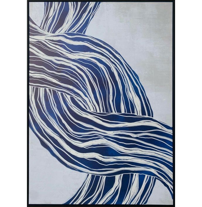 Schilderij organisch blauw 100x140cm