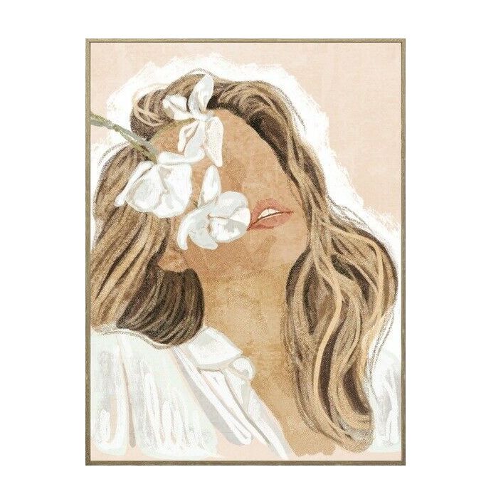 Poster in frame vrouw met bloem