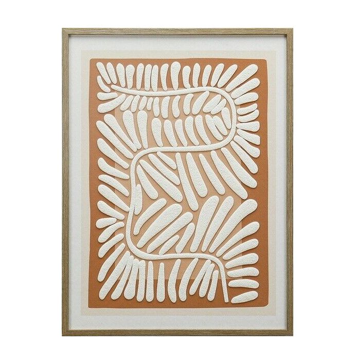 Schilderij flower met relief