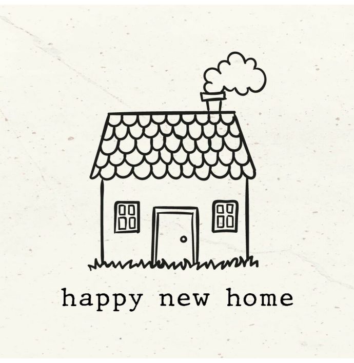 Ansichtkaart happy new home