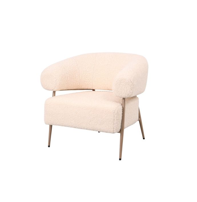 Fauteuil Zola in stof plush wit 