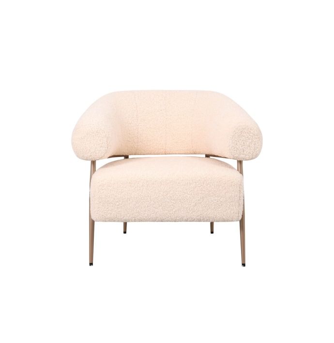 Fauteuil Zola in stof plush wit 