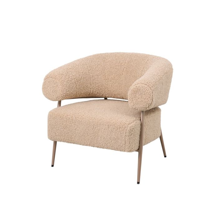 Fauteuil Zola in stof plush beige 