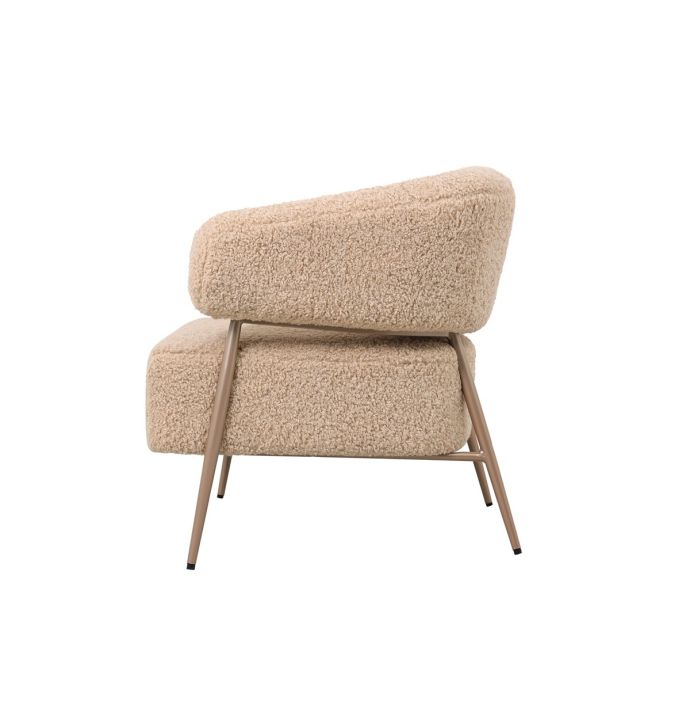 Fauteuil Zola in stof plush beige 