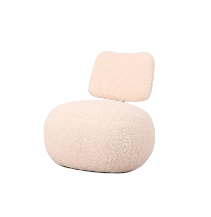 Fauteuil Leyla in stof plush wit 