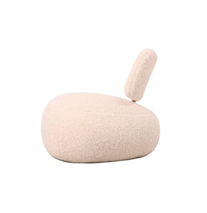 Fauteuil Leyla in stof plush wit 