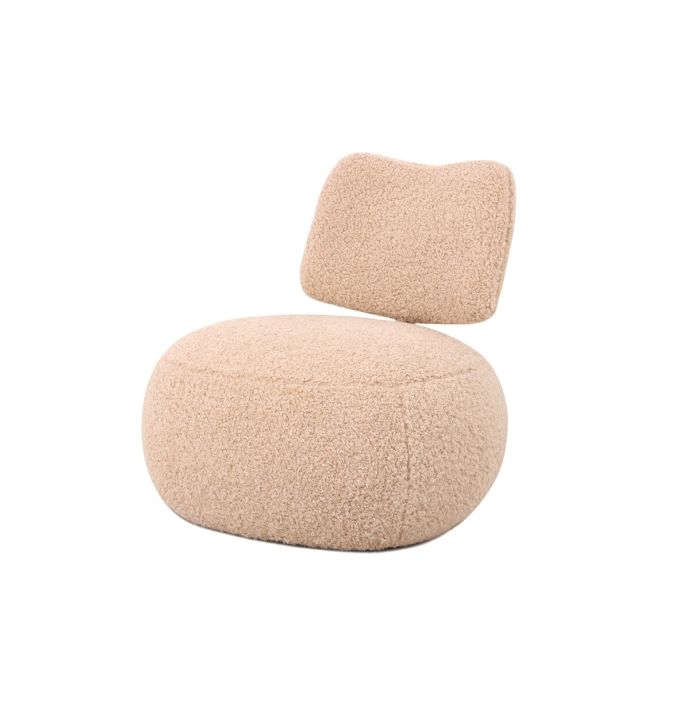 Fauteuil Leyla in stof plush beige 