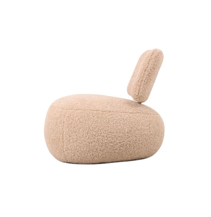 Fauteuil Leyla in stof plush beige 