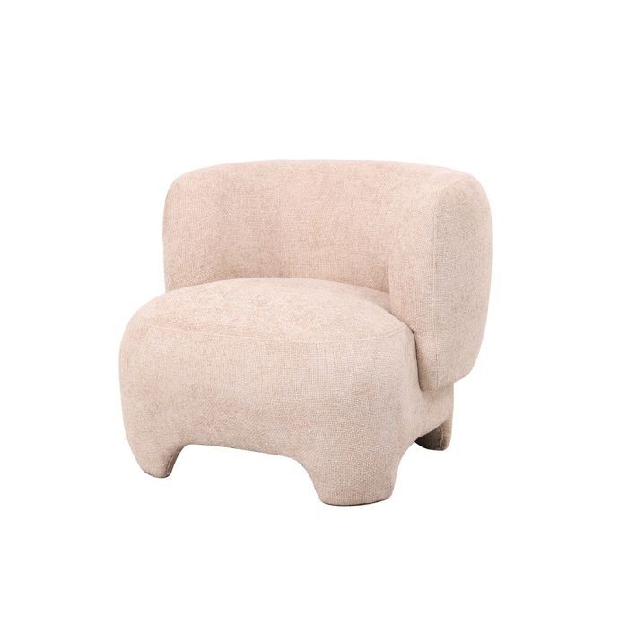 Fauteuil Lorain in stof chenille beige 