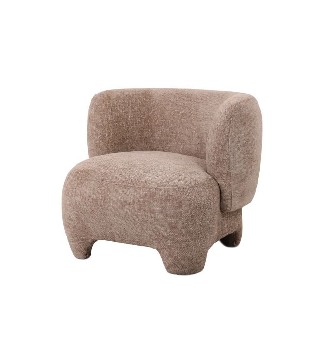 Fauteuil Lorain in stof chenille zand