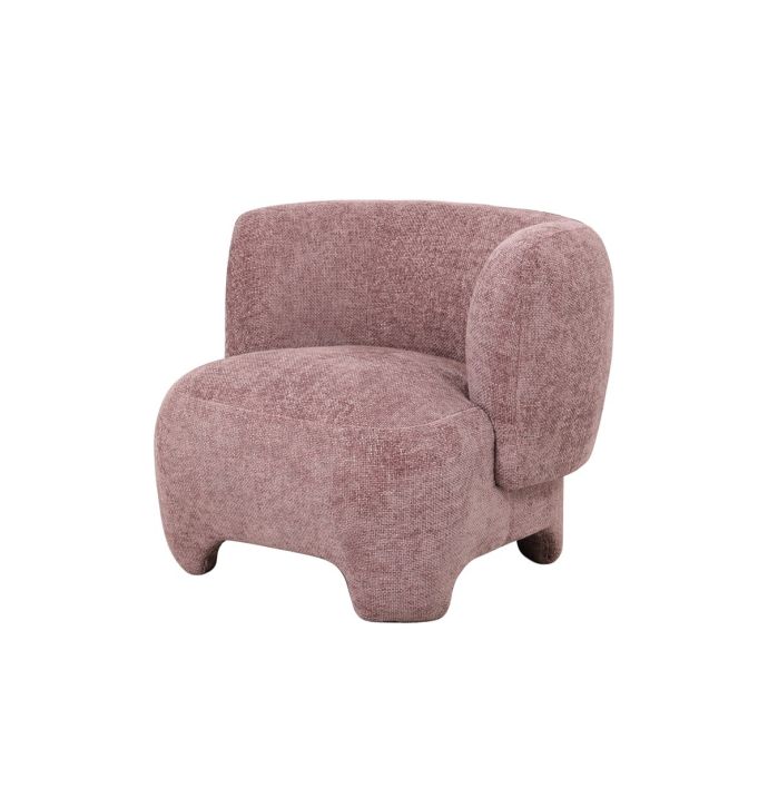 Fauteuil Lorain in stof chenille roze