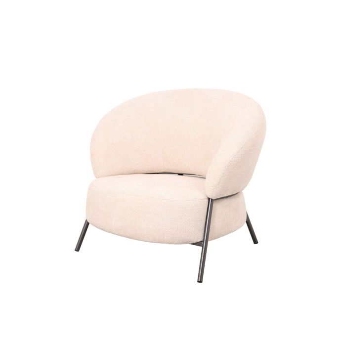 Fauteuil Norah in stof Chenille wit 