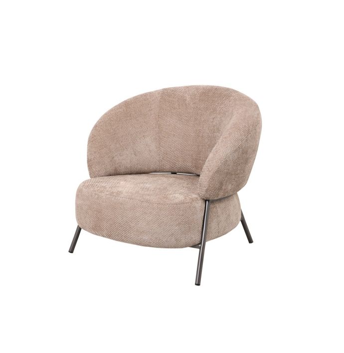 Fauteuil Norah in stof Chenille beige 