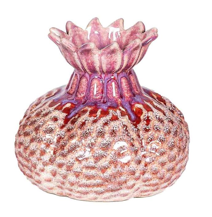 Aardewerk vaas flower orange