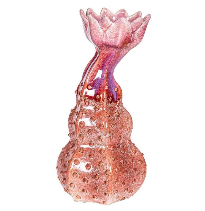 Aardewerk vaas flower orange