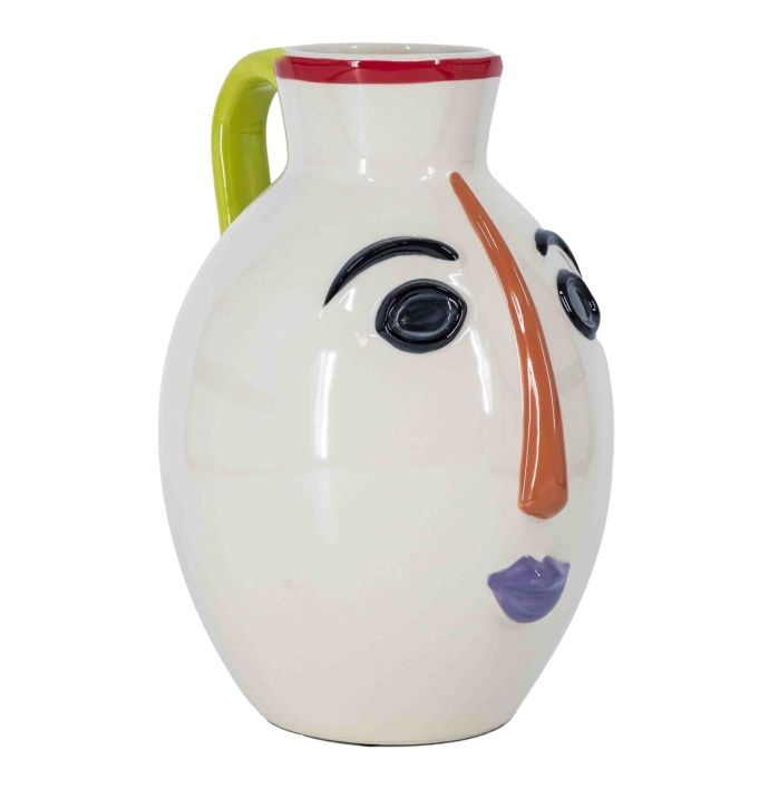 Aardewerk vaas gezicht