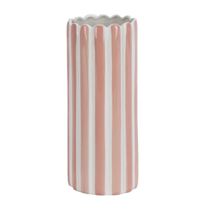 Aardewerk vaas stripe peach
