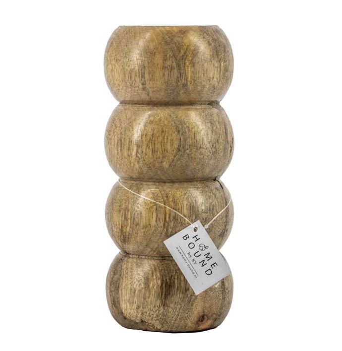 Houten kaarsenstandaard bollen