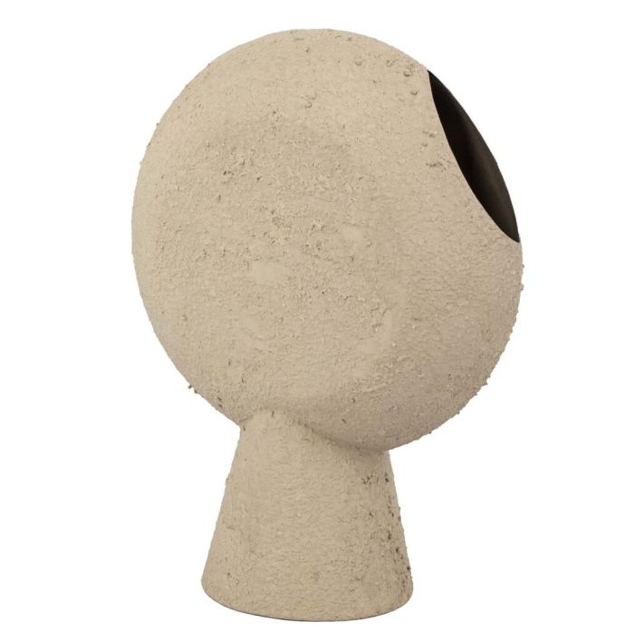 Metalen vaas ornament rough sand