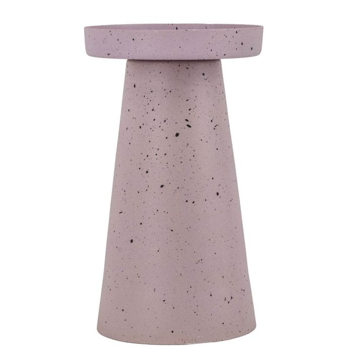 Metalen kaarsenstandaard lila dots