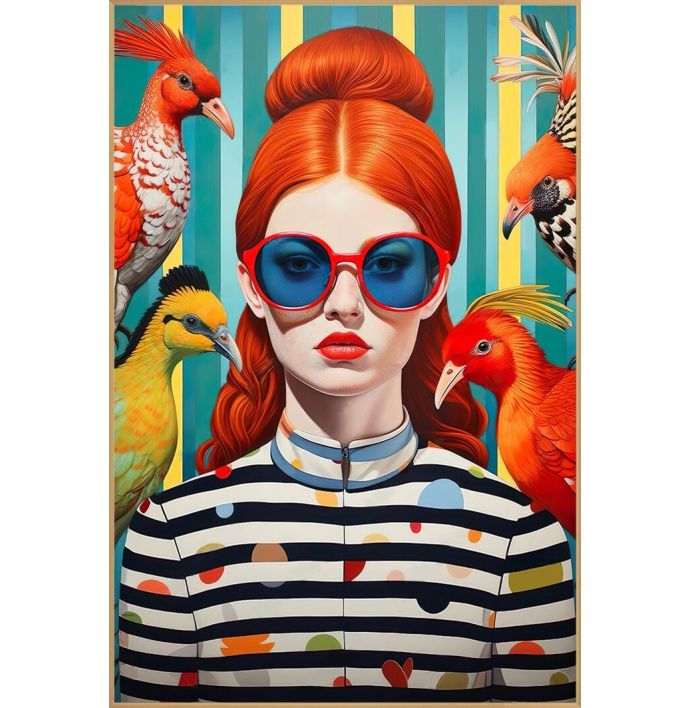 Schilderij tempered glass 'Diamanten vrouw'