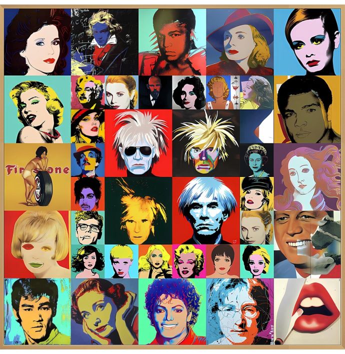 Schilderij tempered glass 'vintage prints'