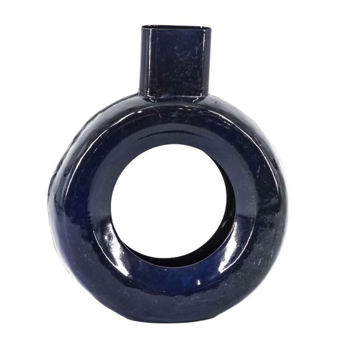 Vaasje donut rond kobalt blauw 