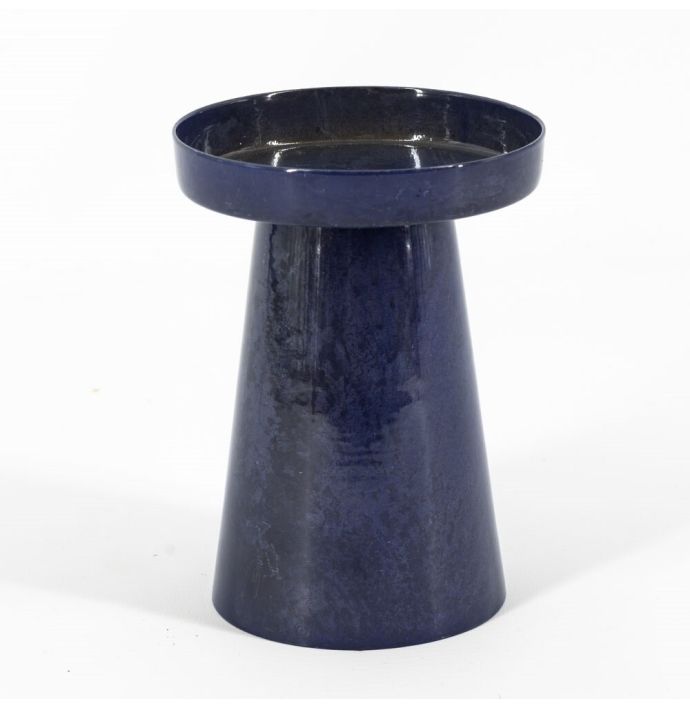 Metalen kaarsenstandaard kobalt blauw hb7548