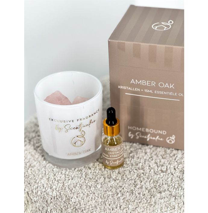 Geur kristal met 15ml essentiële olie 'Amber oak'