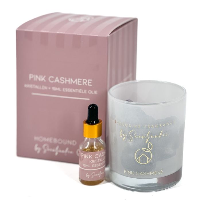 Geur kristal met 15ml essentiële olie 'Pink cashmere'