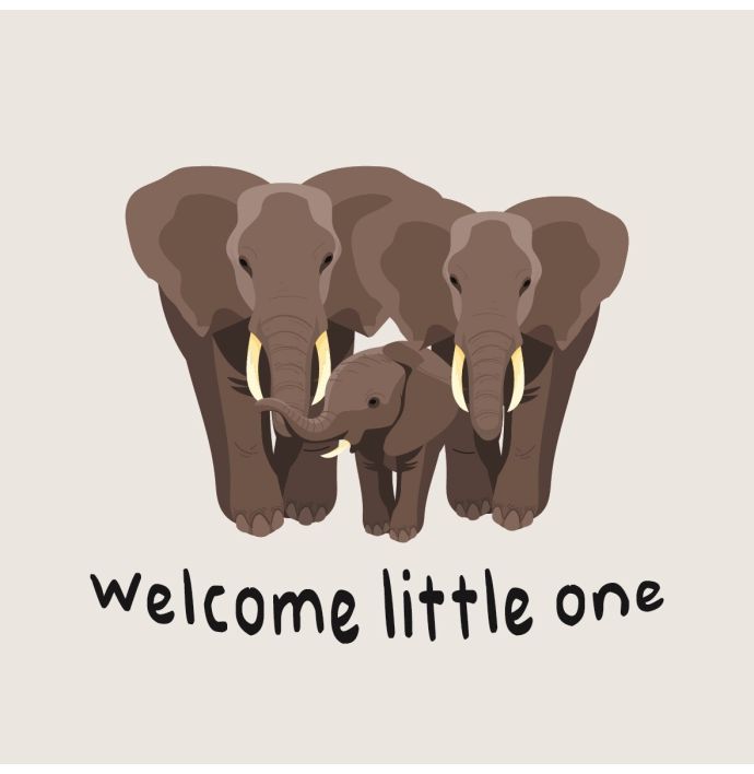 Tegeltje - Olifant welcome little one