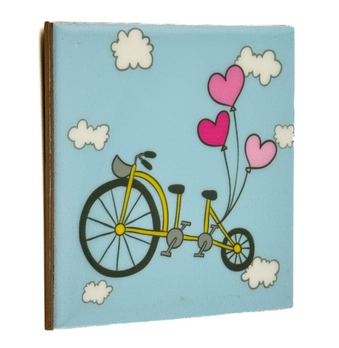 Tegeltje 'Just married fiets'
