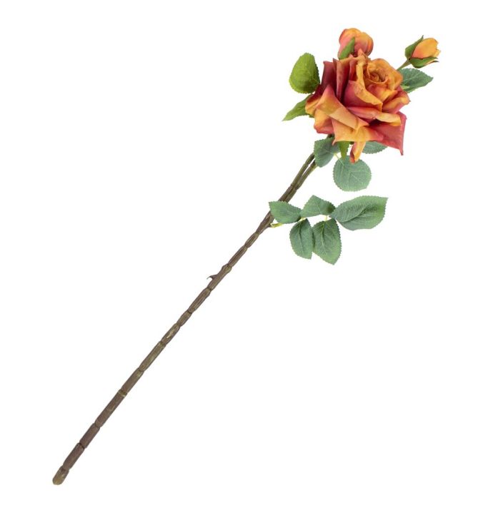 Kunstbloem Roos oranje 